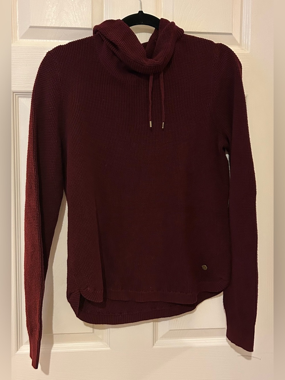 Lauren Ralph Lauren 100% cotton cowl Neck Sweater in Deep Wine - Large